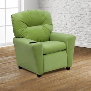 Emma and Oliver Contemporary Kids Recliner with Cup Holder - 1 of 4