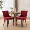 Okak Retro Dining Chairs Set of 2, Comfy Fabric Chairs with Thick Cushions, Kitchen Side Chairs with Solid Wood Legs Bronze Nail Head - 3 of 4