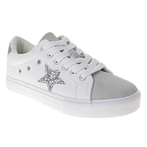 Josmo Women's Vintage Style Star Fashion Casual Lace Up Sneakers - 1 of 4