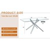 Vynxaria Modern Minimalist Rectangular Glass Dining Table, Tempered Glass Top, Chrome Metal Legs - 4 of 4