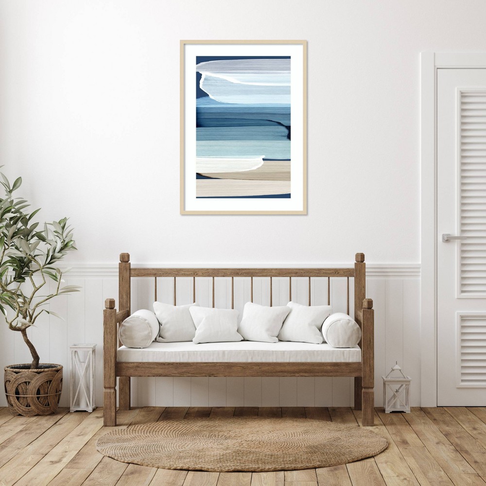 Photos - Other Decoration Amanti Art 30"x41" Whispers of The Beach I by Emma Peal Wood Framed Wall Art Print