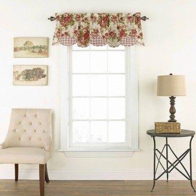 16"x60" Norfolk Window Valance Off White/Red - Waverly