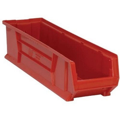 Quantum Storage Systems Hulk 30" Container, 29-7/8"L X 8-1/4"W X 7"H, Stackable, Polypropylene, Red, Made In Usa