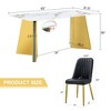 NicBex 5 PCS/7 PCS Cold Jade Patterned Sintered Stone Dining Table Set with 4/6 Vertical Line Design Back PU Chairs for Kitchen/Apartment - 3 of 4