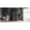 Famapy Double Door Wardrobe Clothes Organiser with Hanging Rod for Bedroom Use Black - 4 of 4