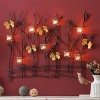 LuxenHome Metal Nature Branches Wall Decor with 8 Tea Light Glass Candle Holders Black - 2 of 4