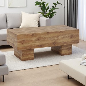 43.3" MDF Coffee Table with Gray Texture - 1 of 4