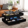 Multi-Functional Modern Lift-Top Coffee Table with Hidden Storage and Drawers,High-Gloss Center Table for Compact Living Spaces-Maison Boucle - 2 of 4