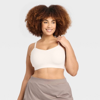 Women's Light Support Brushed Sculpt Asymmetrical Sports Bra - All In Motion™  White Xl : Target