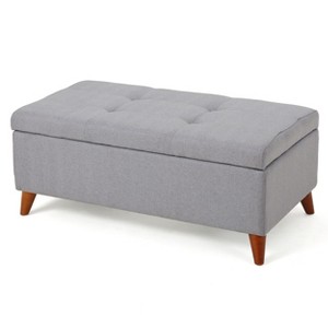 NicBex Modern 38" Storage Bench Wood Accent Stool with Button Tufted for Entryway and Living Room - 1 of 4