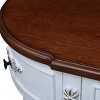 HDZNVF Retro Curved Wood Console Table, 52 inch Circular Half Moon Sofa Table with Open Shelf and 2 Drawers - 4 of 4