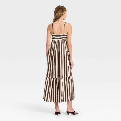 Женские платья A New Day Women's Cami Maxi Dress - A New Day™ Brown Striped S — фото 2