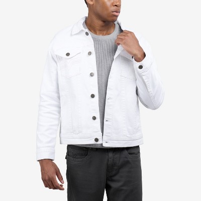 CULTURA Men's Saddle Stitch Color Denim Jacket With Flap Pocket in WHITE Size S — фото 5