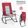 Tangkula Foldable Rocking Chair Enlarged Rocker Chair with Cotton Clip Blue/Red - 3 of 4