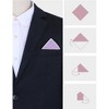 INSPIRE CHIC Men's Woolen blend Embroidered trim Solid Pocket Squares - 3 of 4