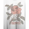 Vintage Rose Growth Crew Neck Short Sleeve Women's White Crop T-shirt - 2 of 3