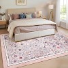 Acekool Modern Floral Area Rug Washable Non-Slip Foldable Soft Faux Wool for Living Room Bedroom Kitchen - 4 of 4