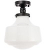 Elegant Lighting Lyle 1 light Black and frosted white glass Flush mount - 3 of 4