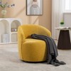 25.60"Chenille Fabric 360° Swivel Accent Armchair Barrel Chair With Black Powder Coating Metal Ring,Yellow - 3 of 4