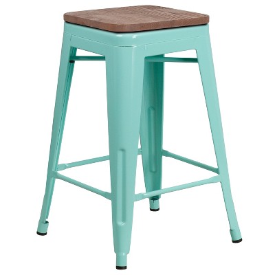 Flash Furniture 24 High Backless Counter Height Stool With Square Wood   GUEST 02c42783 2247 4781 8297 B4e7f3866740