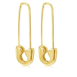 Benevolence LA Safety Pin Earrings for Women Pin Earring with Cubic Zirconia Hypoallergenic White Gold Plated Earrings - 1 of 4