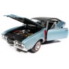 1968 Oldsmobile 442 W30 Holiday Coupe Teal Frost Metallic with Red and Black Vinyl Top 1/18 Diecast Model Car by Auto World - 2 of 4