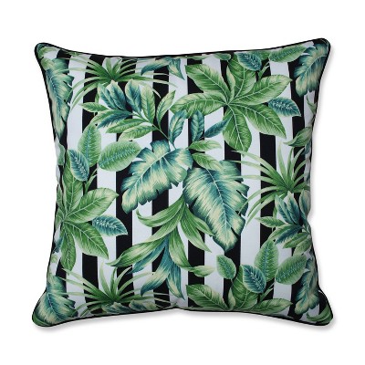 25" Freemont Palmetto Floor Pillow Black - Pillow Perfect