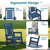 HYLEORY Oversized Outdoor Rocking Chair HDPE Rocking Chair with Cushion, Patio Rocking Chairs,Adirondack Chair for Porch - 3 of 4