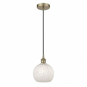 White Mouchette - 1 Light Cord Hung Mini Pendant In Modern Style-10 Inches Tall and 8 Inches Wide - 1 of 1