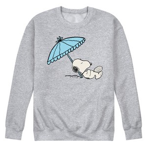 Men's - Peanuts - Men's Snoopy Chill Vibes Just Hanging Graphic Fleece Sweatshirt - 1 of 4