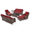 Gymojoy Outdoor Sofa Swivel Chair Ottoman with Coffee Table Patio Funiture Set - 3 of 4