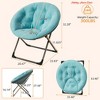 Living Room Saucer Chair, Faux Fur Comfy Folding Chair w/Metal Frame, Soft Plush Folding Lounge Chair, Reading Chair - 3 of 4