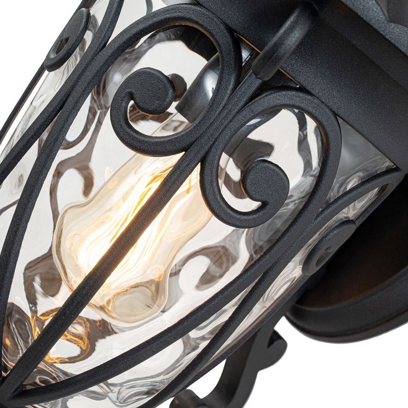 C Cattleya 1-Light Matte Black Aluminum Wall Lantern with Clear Glass, 5 of 9
