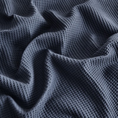 Ocean Blue Twin Cotton Waffle Weave Blanket