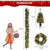 VINGLI Pre-lit Christmas Tree 5-Piece Set with LED Lights, Christmas Garlands, Wreath and Set of 2 Entrance Trees - 4 of 4