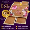 1000 Piece Wooden Jigsaw Puzzle Board - Non-Rotating Table, 30” X 22”, 4 Drawers & Plastic Cover - 2 of 4