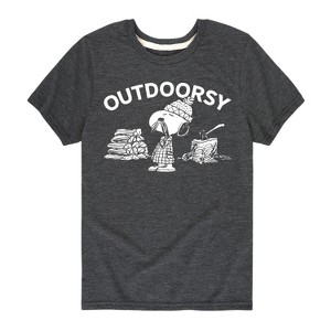 Boys' - Peanuts - Outdoorsy Snoopy Short Sleeve Graphic T-Shirt - 1 of 4