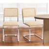 HomeRoots Set of Two Natural and Silver Steel Open Back Dining Side Chairs - 2 of 4