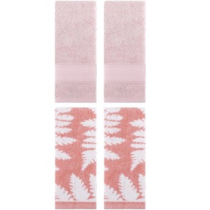 REGALWOVEN 4 Pcs Bathroom Decorative Cotton Soft Absorbent Sold Striped Hand Towel - 1 of 4
