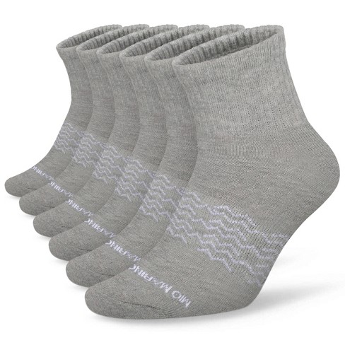 Men's Moisture Control Low Cut Ankle Socks 6 Pack - Mio Marino - Gray ...