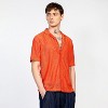 Campus Sutra Men Men's Tangerine Orange Oversized Geometric Shirt - 2 of 4