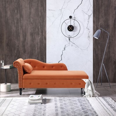 NicBex Velvet Buttons Tufted Nailhead Recliner Sofa with Multifunctional Storage,Upholstered Sleeper Chair for Living Room,Bedroom