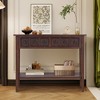 Bella Depot 38.2" Rustic Console Table with Open Shelf - 3 of 4