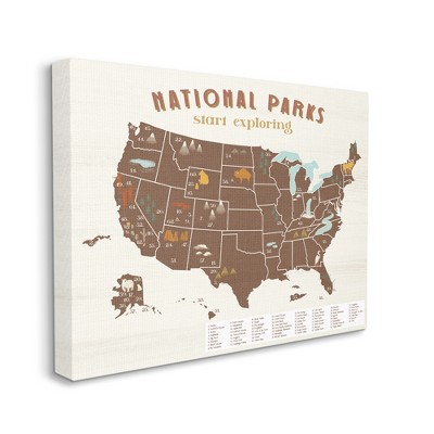 Stupell Industries Start Exploring National Parks Map United States ...