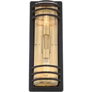 John Timberland Habitat Modern Outdoor Wall Light Fixture Black Brass Metal 21" Clear Glass for Post Exterior Barn Deck House Porch Yard Posts Patio - 1 of 4