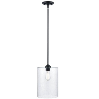 Moven Mini Matte Black Glass Pendant Light - 9"x14"