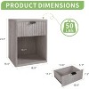 Vipbear Fluted Modern Farmhouse Nightstand, Wooden Bedside Table with Drawer Storage - 3 of 4