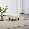HOMCOM Ottoman Foot Rest, Small Foot Stool with Linen Fabric Upholstery and Plastic Legs, Cube Ottoman for Living Room, Beige - 3 of 4