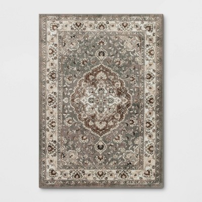 5'x7' Rowland Companion Persian Style Woven Accent Rug Gray - Threshold™