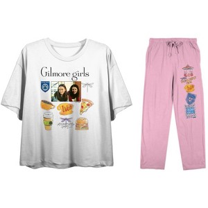 Gilmore Girls Food Collage Ladies Sleep Set and Short Sleeve Tee and Joggers - 1 of 4